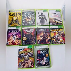 Xbox 360 Game Lot - 10 Games - Gears of War, Borderlands 1 & 2, Forza Horizon 2